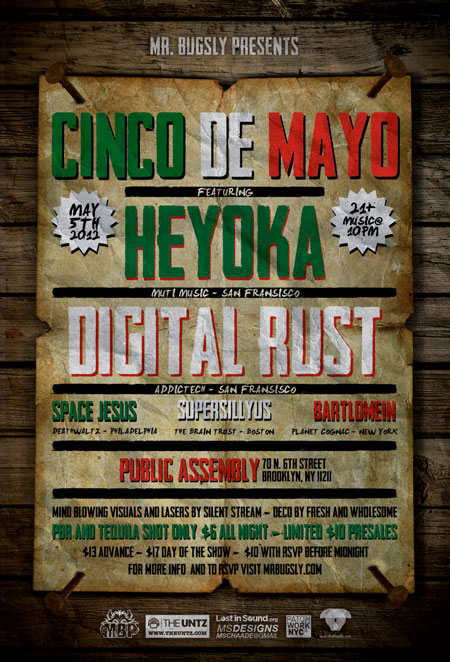 Heyoka, Digital Rust, Space Jesus, Supersillyus, Bartlomein Saturday, May 5th, 2012 Public Assembly - 70 N 6th St. - Brooklyn, NY 11211