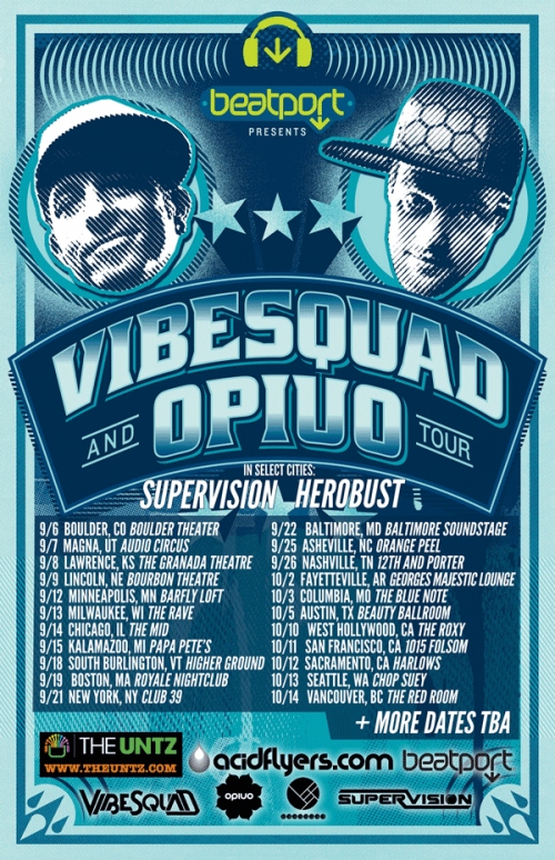 beatport presents VibeSquaD Opiuo herobust Tour 2012 Friday, September 21 in new york city club 39