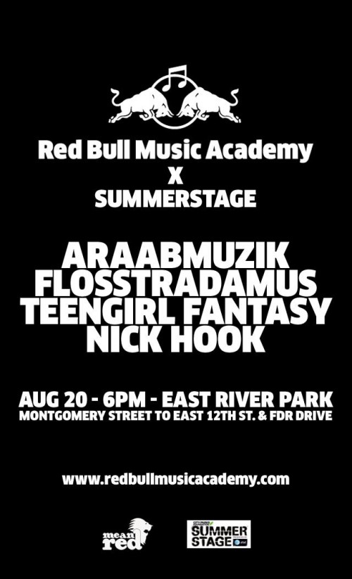 aug 20 east river state park RBMA x SummerStage NYC x araabMUZIK x Flosstradamus x Teengirl Fantasy x Nick Hook.